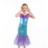 Girls Mermaid Tail Dress Princess Costume Kids 3-8 Years Cotton Blend Short Sleeve Fish Party Gown