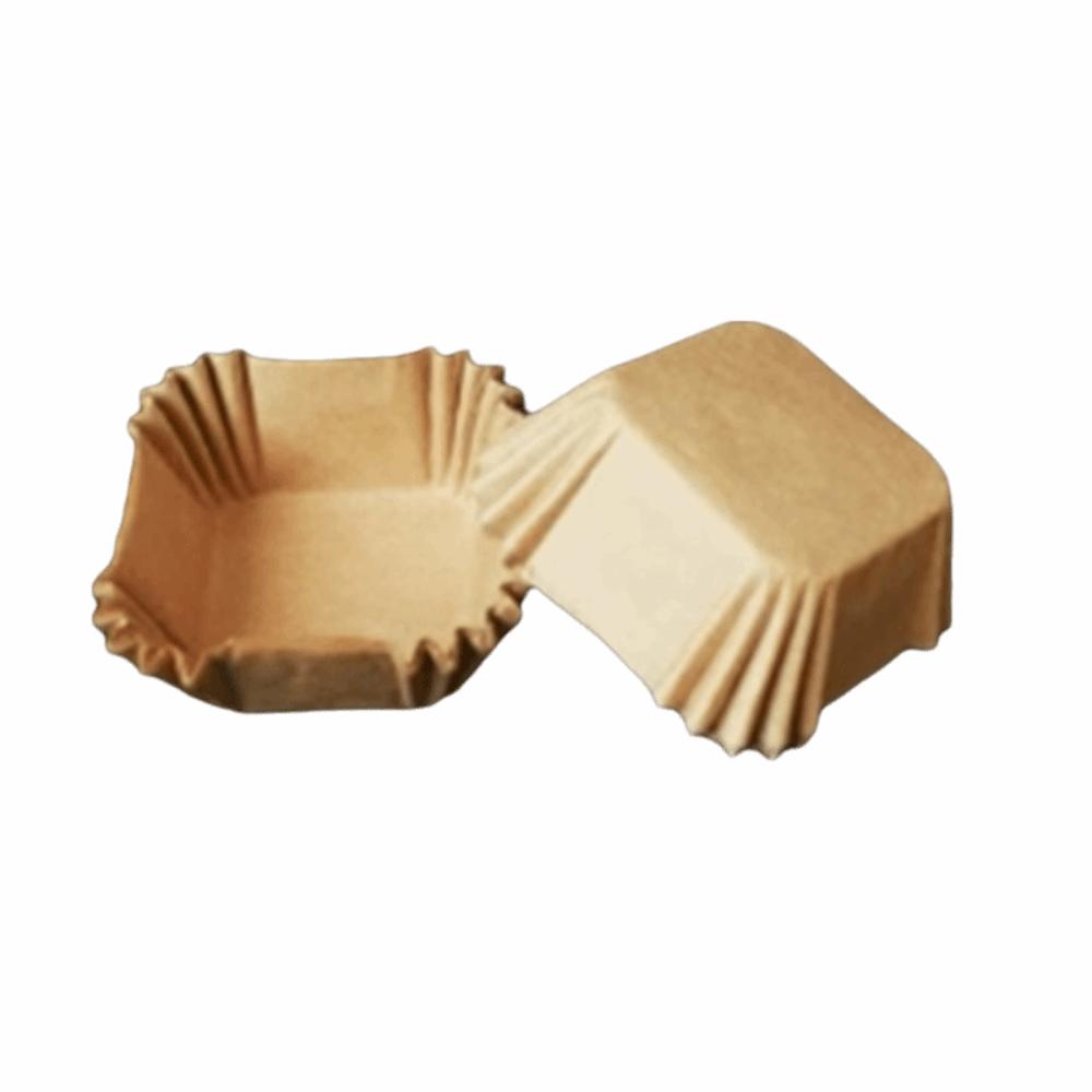 100Pcs Eco-Friendly Paper Square Cupcake Liners Oil Proof Square Muffin Baking Cups Paper Liners Birthday Party
