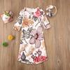 Newborn Floral Gowns Long Sleeve Baby Sleep Bag Newborn Clothes Baby Wearable Blanket with Headband for Girls