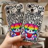 Phone Case: 2D Flat Suitable for iPhone 18 17 16 15 14 13 Pro, Transparent Four Corner Protective Case, Rainbow Puppy, Christmas and Halloween Gifts