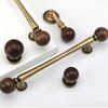 Walnut Brass Cabinet Handles Brass Wardrobe Door Handles Walnut Knobs  Cabinet Hardware