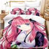 Pościel The Quintessential Quintuplets Pojedyncza Bliźniacza Pełna Queen King Size Zestaw Pościeli Aldult Kid Sypialnia Zestawy Poszwy na Kołdrę 3D Anime