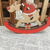 Christmas Decorations Rocking Snowman Wooden Horse Ornaments Christmas Gifts Painted Old Man Snowman Wooden Crafts
