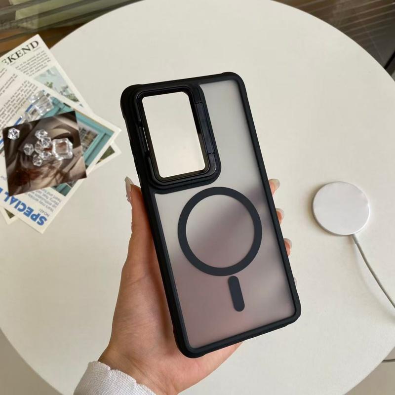 

Translucent Armor Camera Flip Phone Case For Samsung Galaxy Case For Samsung S26 S25 S24 S23 Plus Ultra FE Magnetic Cover Galaxy S26