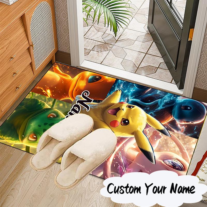 Custom Name Pika Ball Collection Carpet, Chair Rug,Area Rug for Office Bedroom living rooms bedroom, Doormat decor Christmas fan gifts
