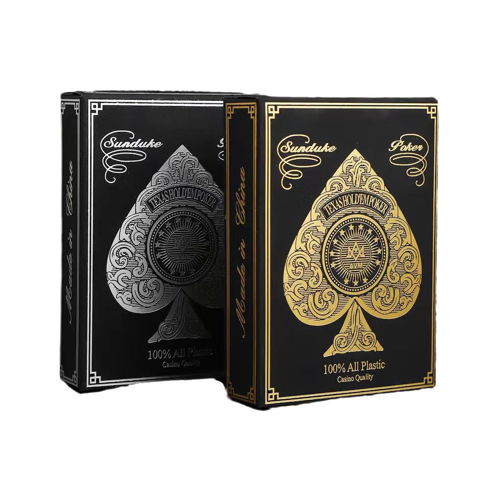 Luxury Texas Hold'em Poker Cards with Gold & Silver Edges in Gift Box Set