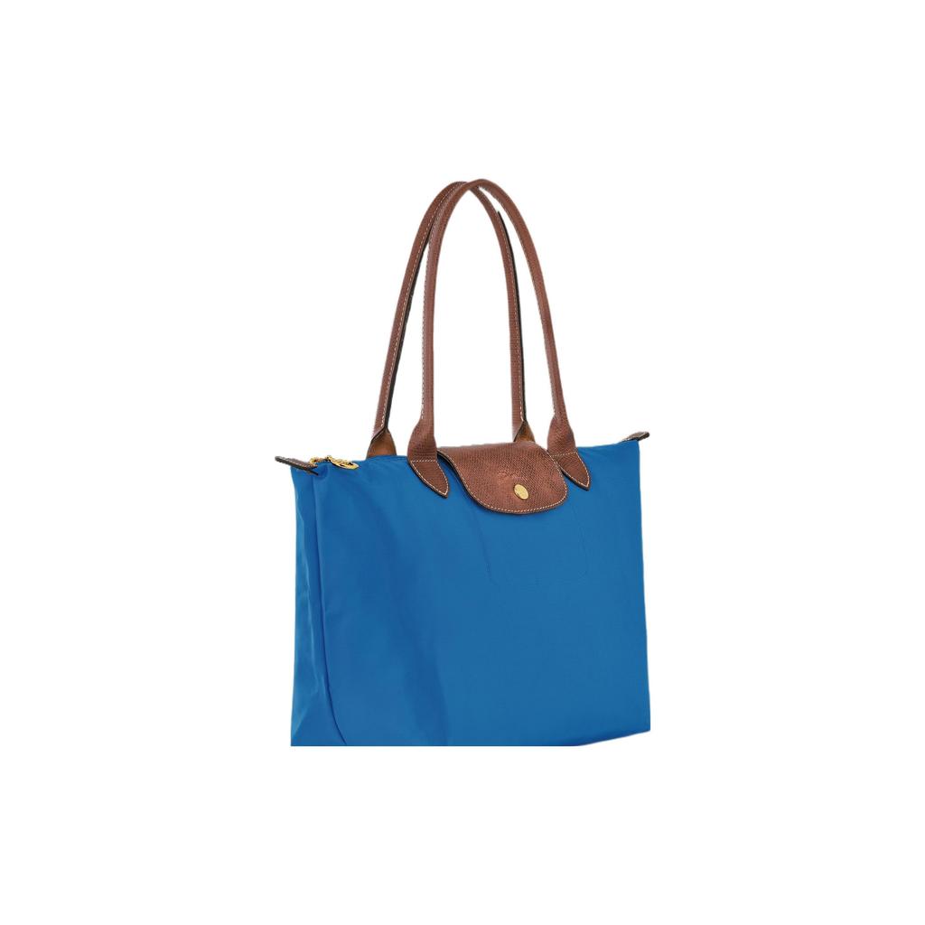 Longchamp Borsa a Tote Le Pliage 28 Manico Lungo Tela e Pelle Donna tote Blu Cobalto 2605089P78