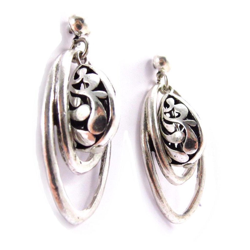 Les Trésors De Lily [J6820] - Silver 'Cunegonde' Designer Earrings
