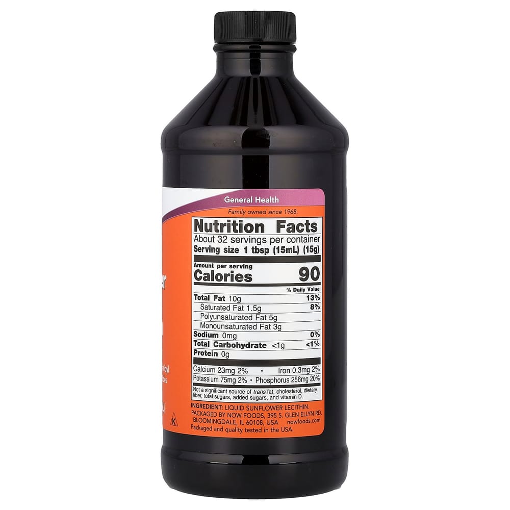 Now Foods Sunflower Liquid Lecithin, 473ml (16 fl oz)
