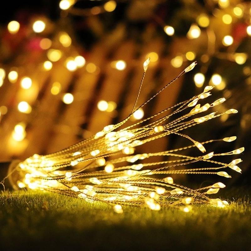 120/200 LED DIY Fireworks LED Fairy String Light  Remote Control Garland for Outdoor Christmas Decoration (not Include Battery)