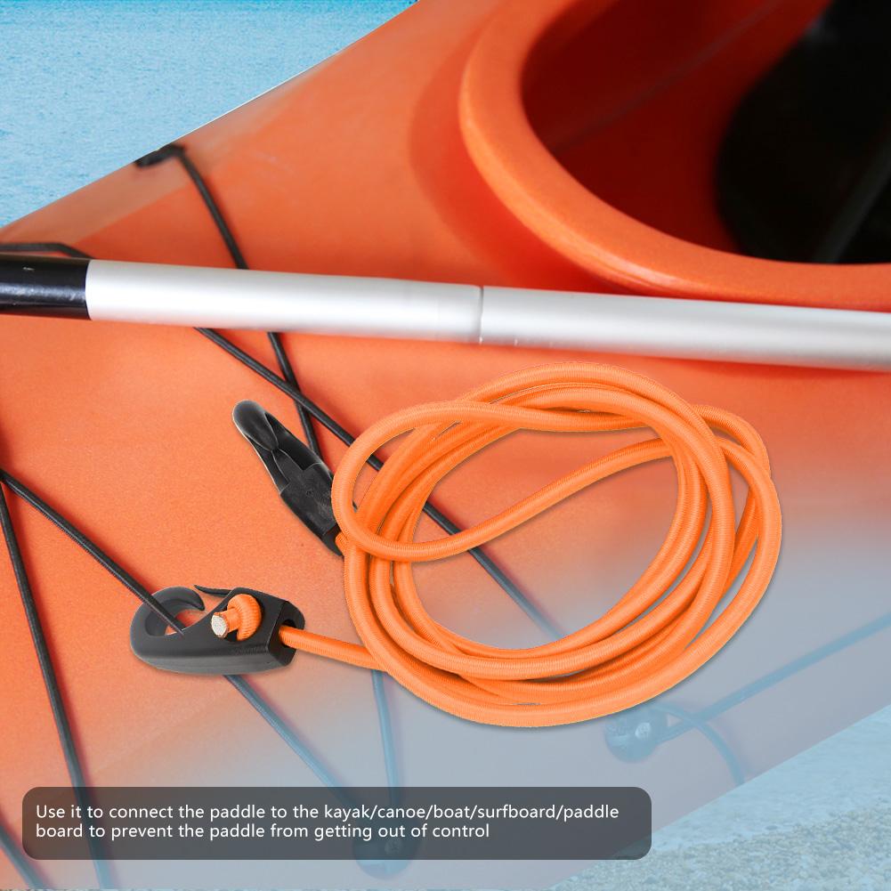 189cm Elastische Schnur Bootfahren Kajak Paddel Sicherheitsstange Leine mit Karabiner zum Paddeln(Orange)
