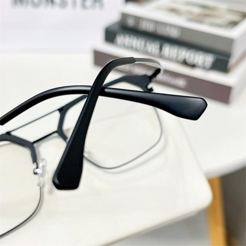 Sunglasses Luxury Anti-blue Light Double Beam Frame Flat Mirror Eyeglasses For Office Gaming Women