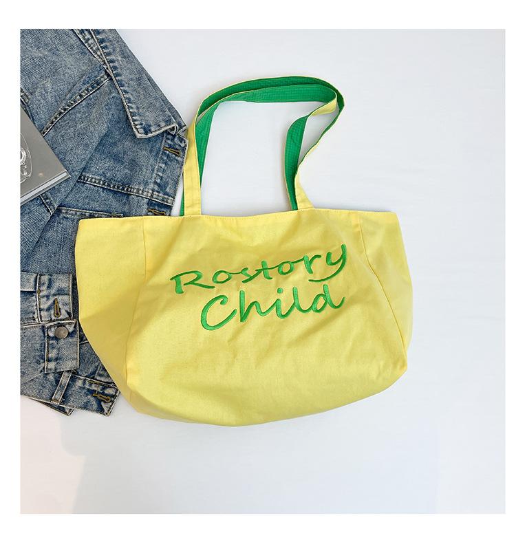 Летняя сумка-тоут ленивый стиль холщовая сумка простая вышивка двусторонняя сумка клетчатая контрастная тканевая сумка