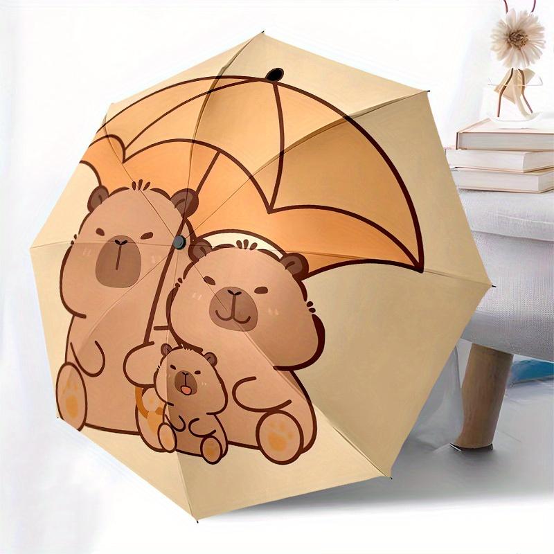 1pc Bear Family Umbrella Illustration Umbrella with Plastic Handle,Suitable for All Seasons Home Travel Outdoor UmbrellaSanlio119