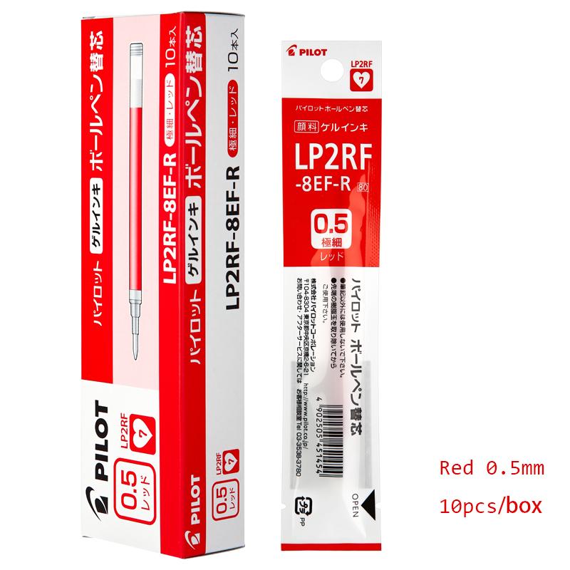 10pcs PILOT Juice Gel Pen Refills LP2RF-8EF 0.38/0.5mm Bullet Type Quick-drying Red-Blue-Black Three Colors Optional