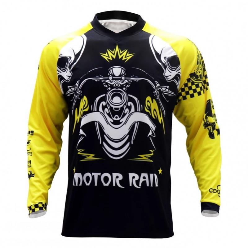 Mens Quick-Dry Breathable Moisture-Wicking Long Sleeve Cycling Jersey Mountain Biking Downhill Skating Off-Road Motorbike