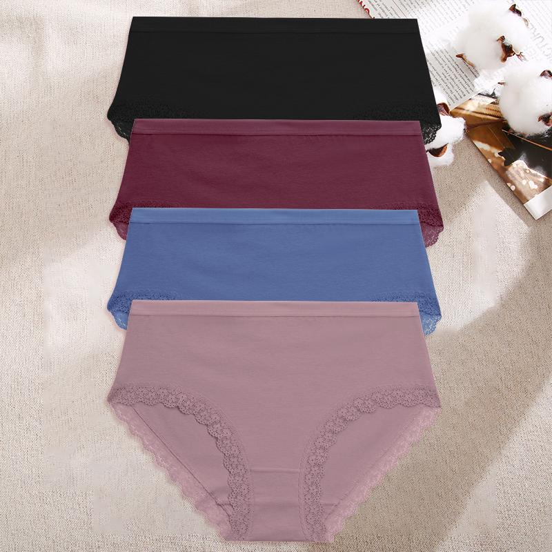 

4 шт./компл. Женские хлопковые трусы Женские бесшовные трусики Однотонное дышащее нижнее белье Женское с низкой посадкой Мягкое нижнее белье S-XXL S&4pcs