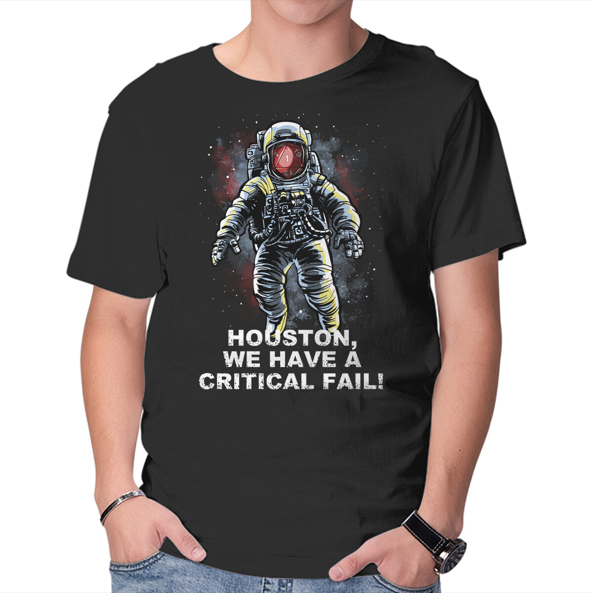 Unisex Crew Neck T-Shirt We Have A Critical Fail Graphic Short Sleeve Casual Tee XL