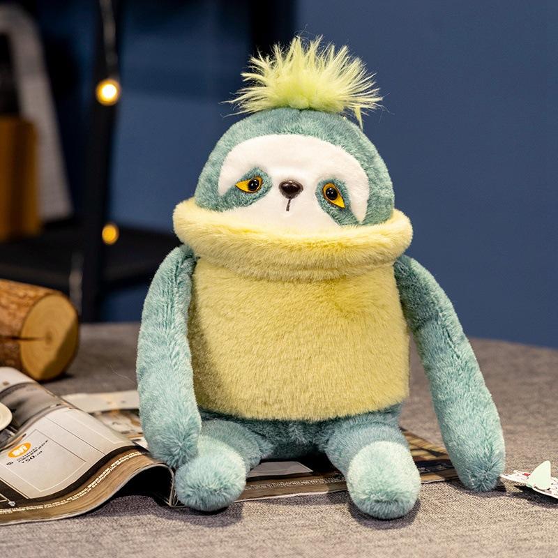 

Colorful sloth doll plush toy cute sloth doll children soothing rag doll girl birthday gift 23cm（0.2kg） зелёный