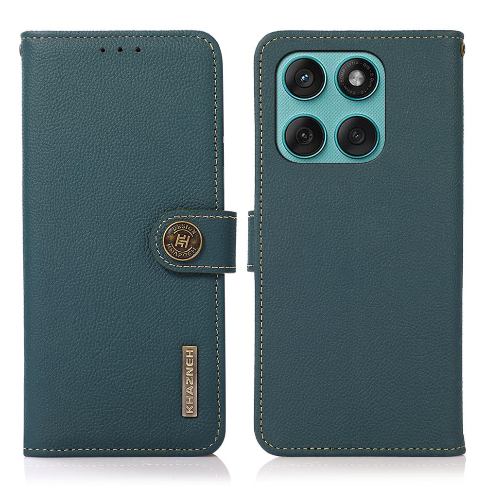 

KHAZNEH для Motorola Edge 60 5G/60 Fusion 5G Чохол Гаманець з Натуральної Коров ячої Шкіри Чохол для Телефону Green