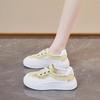 2025 summer little white shoes new Korean version ins female students breathable thick sole heightening casual street shot board shoes mesh surface