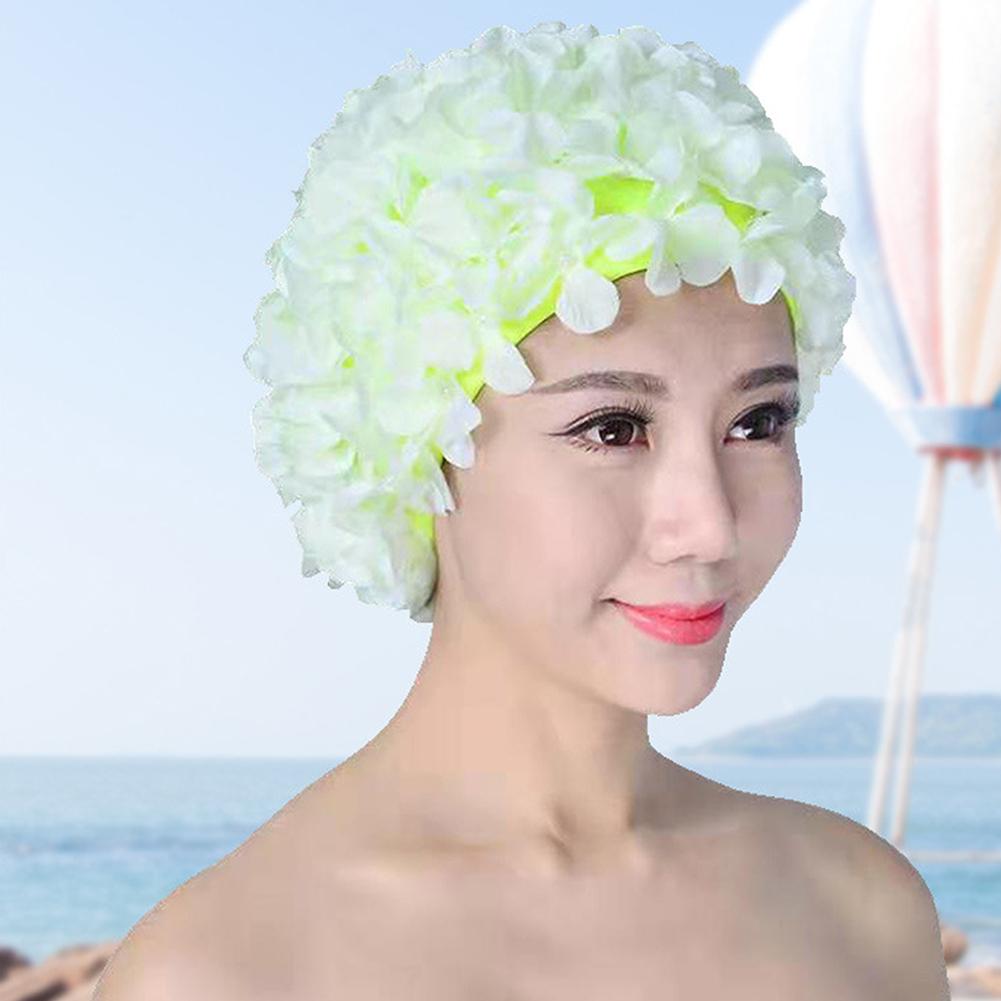 3D Flower Swimming Cap Breathable Swim Pool Hat Soft Long Hair Water Sports Hat Ear Protection Comfortable Pool Accesories