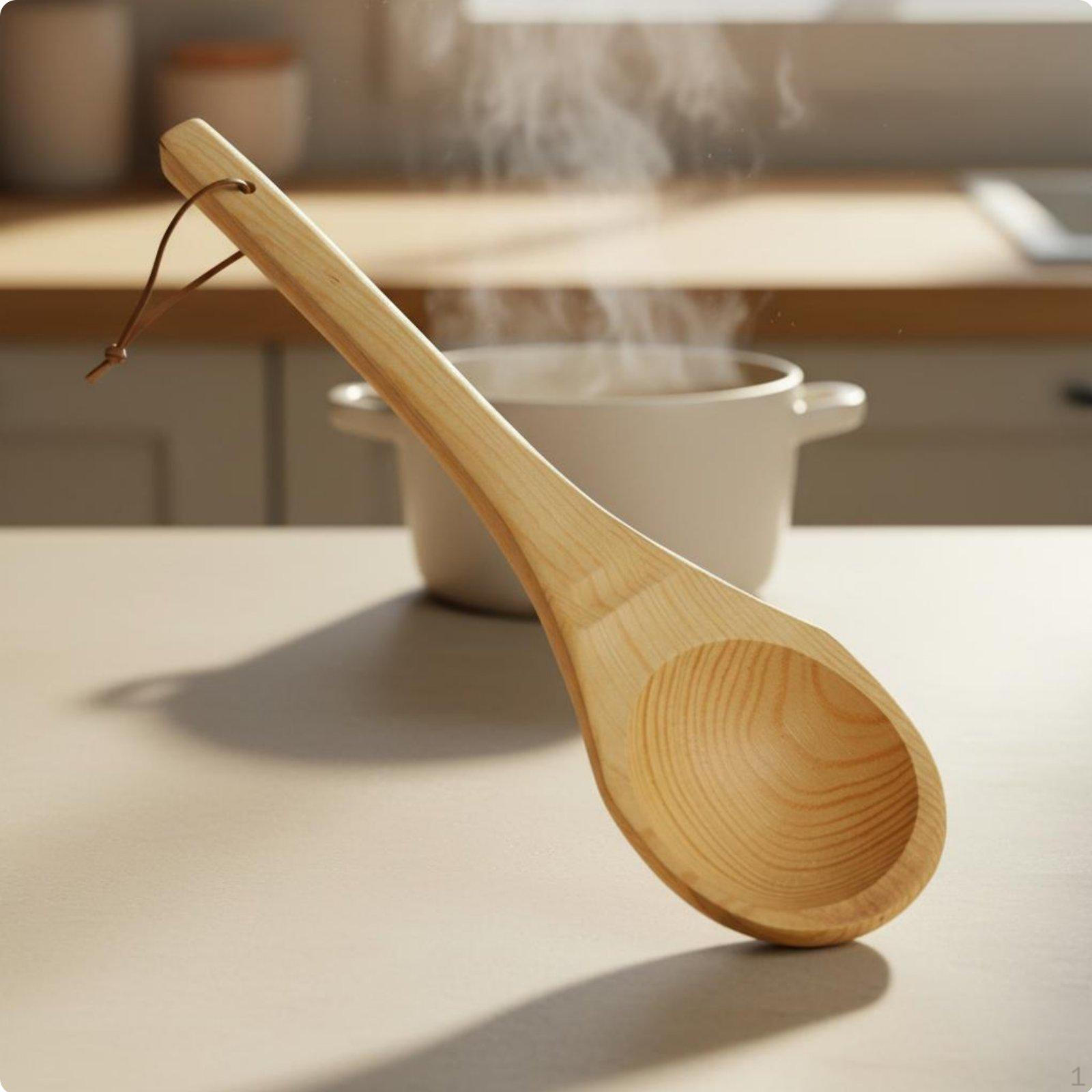 Sauna Ladle Wood Long Handle Spoon Heat-Resistant Wooden Water for Spruce