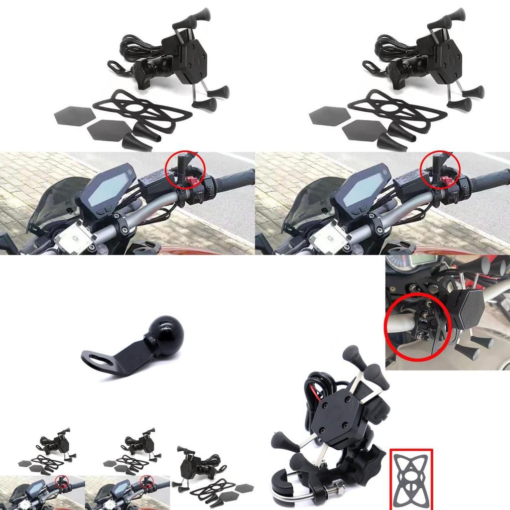 Universelle Motorradhalterung für GPS-Geräte mit USB-Ladeanschluss Kompatibel mit Yellow Dragon 600 Gw250 Cb400