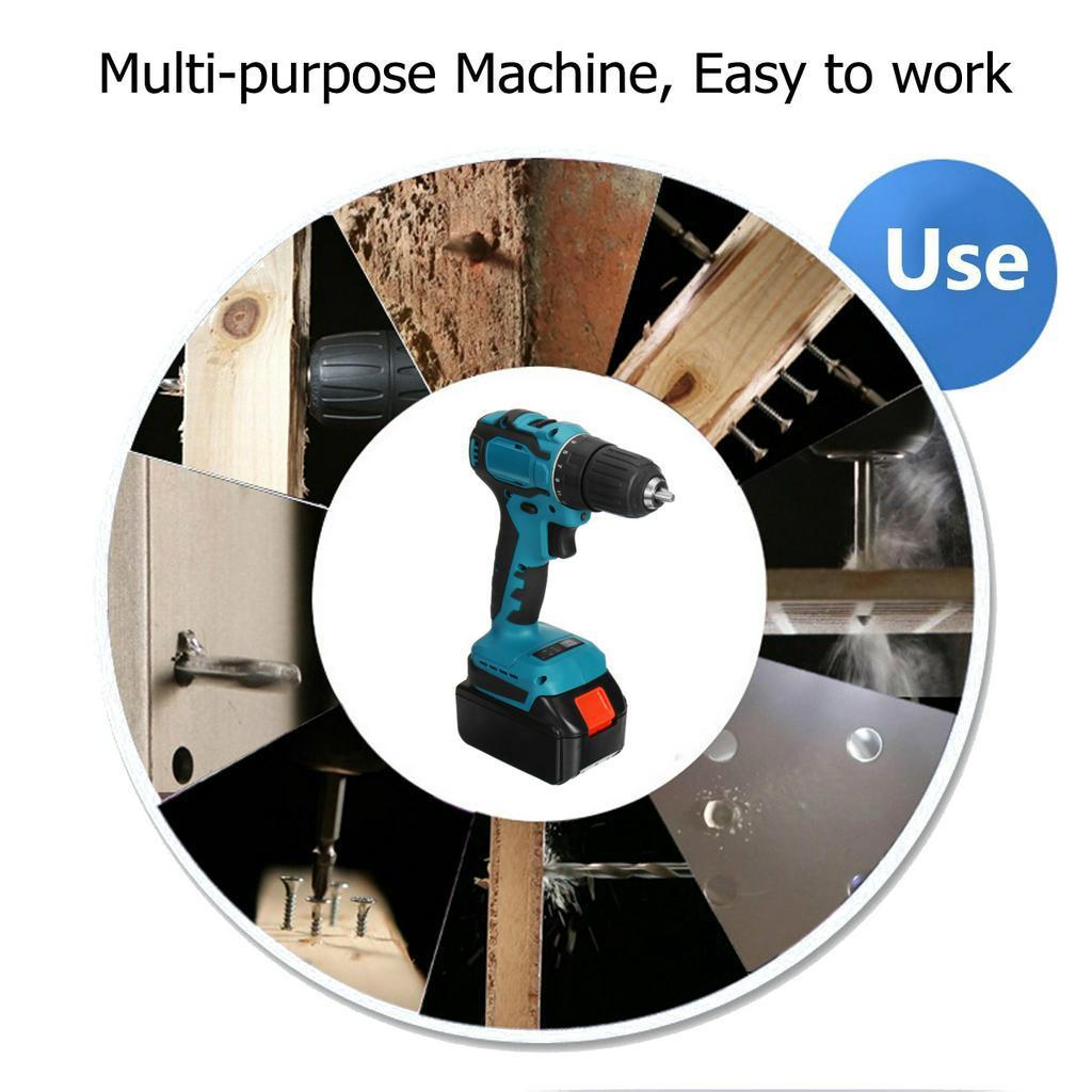 3 in 1 Cordless Electric Impact Drill 150Nm Torque Driver Kit Screwdriver Brushless LED Power Tool