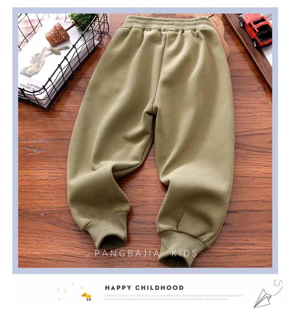 Boys' Plus Velvet Thickened Loose Sweatpants - Autumn/Winter 2025 Fashion