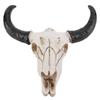 Longhorn Cow Skull Head Ornament Wall Hanging Wall Decoration Figurines Crafts Nostalgic Realistic for Home Halloween Decor
