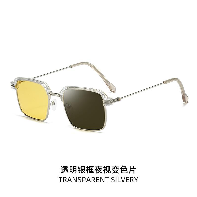 

Retro Square-Frame Photochromic Night Vision Glasses Men s Browline Frame UV-Protective Goggles Day and Night Driving Glasses