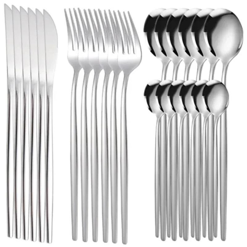

Набор столовых приборов из нержавеющей стали из 24 предметов, столовые приборы из черного золота, ложка, вилка, нож, столовые приборы в западном стиле, столовые приборы