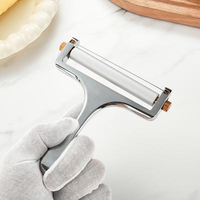 Adjustable Thickness Cheese Slicer with Replacement Wire Zinc Alloy Cheese Block Grater Corrosion-resistant Glossy Cheese Cutter