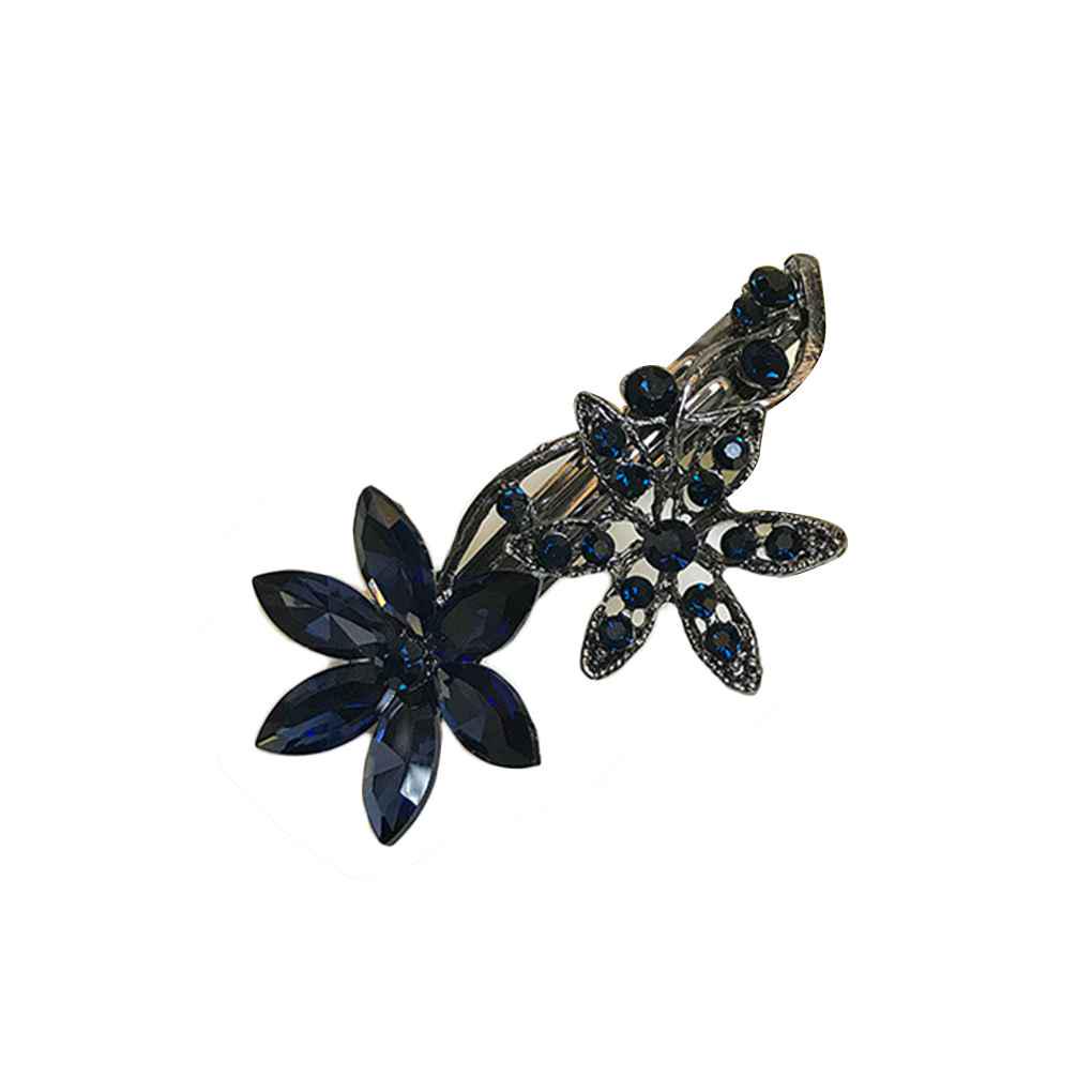 Fashion Women's Crystal Rhinestone Flower Metal Hair Pin Barrette Hairpin Clip