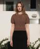 DEHEVE Half Sleeve Cable Knit [Brown]