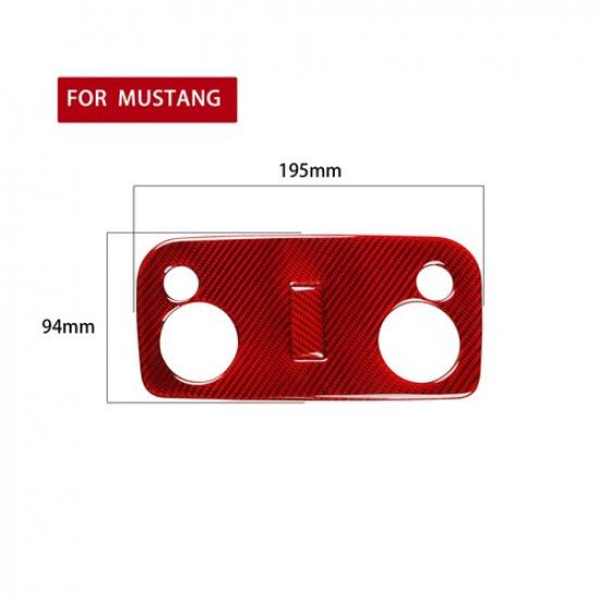 Best Red Carbon Fiber Reading Lamp Light Trim Cover Frame For Ford Mustang