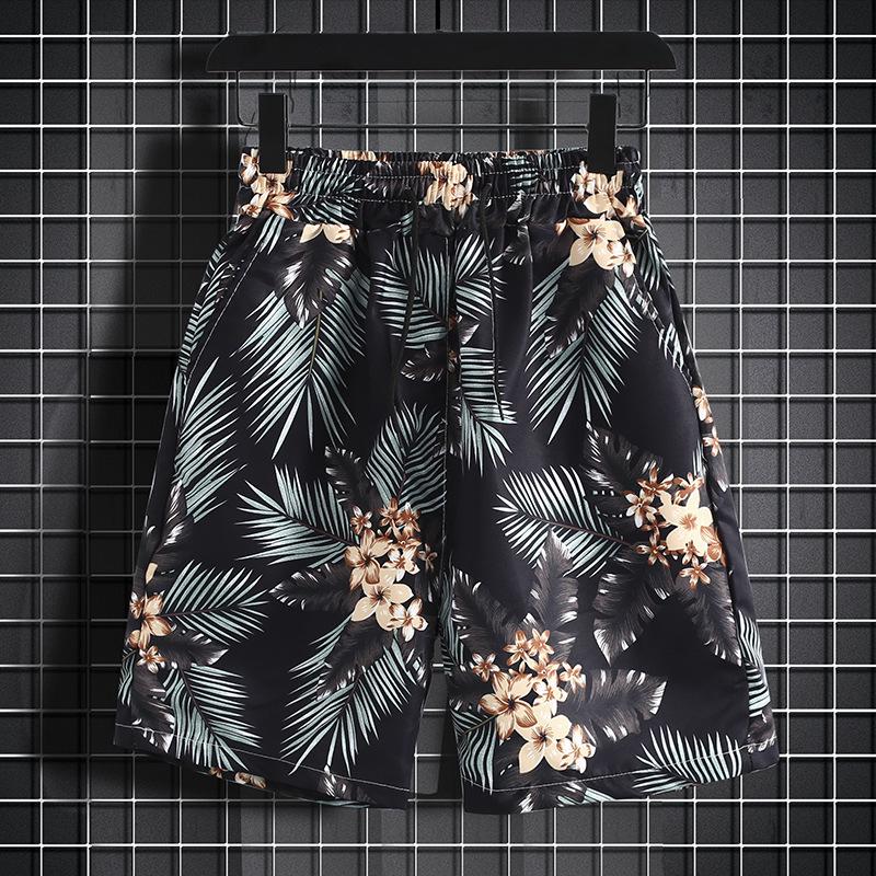 Versatile Men's Quick-Dry Shorts & Floral Shirt Set - Retro Hainan Island National Trend
