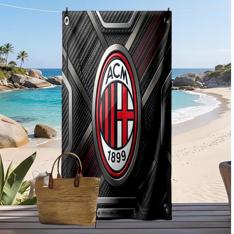 AC Milan Printed Beach Towel Quick Dry Soft TowelPortable Large Rectangular Beach Blanket for Travel Swimming Pool