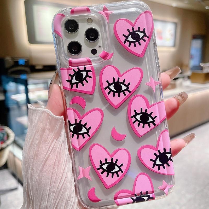 Love eyes are suitable for Apple 16promax mobile phone case 15plus Europe and America 14 personality 13 airbag 12 transparent 11