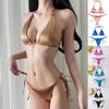 Korean Style Deep V Shiny Backless Bikini