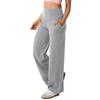 Women's Fashion Casual Solid Color Print High Waist Trousers Pants & Capris