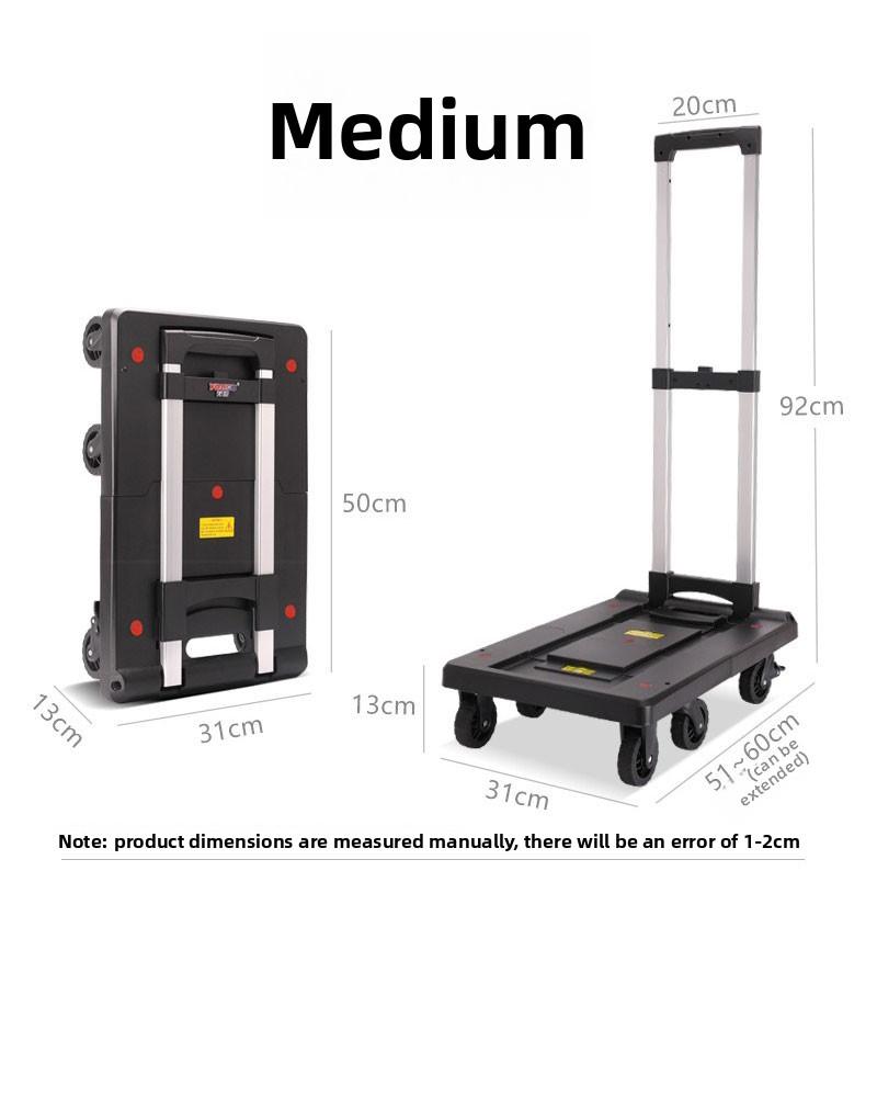 Foldable Portable Hand Cart Lightweight Utility Wagon with Wheels for Home Garden Shopping and Transporting Goods