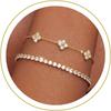 14K Gold Plated Bracelet for Women, Stackable Link Bracelet Set