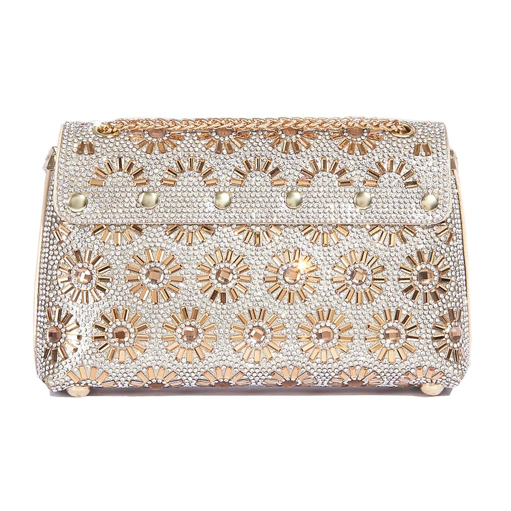 New Shoulder Bag Women's Rhinestone Evening Bag Fashion Shiny Party Handbag Casual Clutch Square Purse