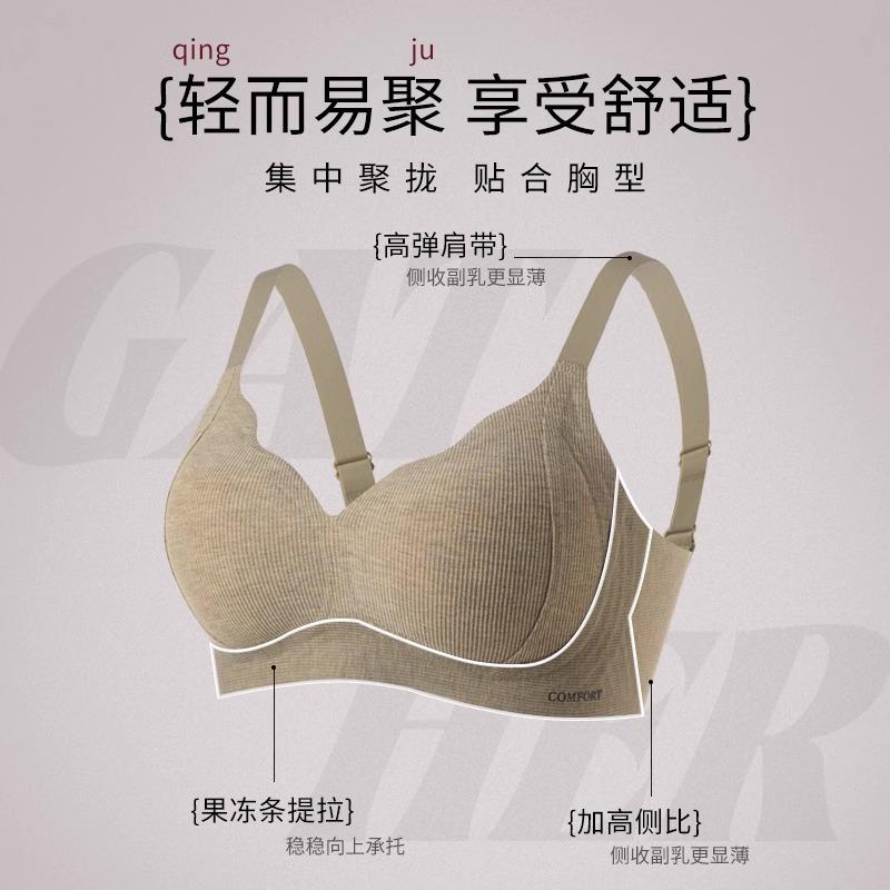 Traceless underwear women's small breasts gather new popular upper support large breasts to prevent sagging, no steel ring autumn and winter bra cover