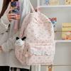 Schoolbag1011 Cute Girl Lace Bow School Bag for Junior High School Students Large Capacity High Value Versatile Women's Travel Backpack
