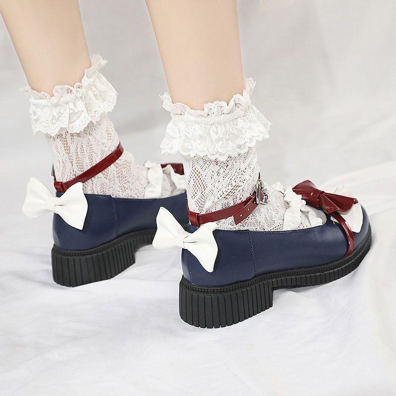 Cute Sweet Girl Lolita Shoes Women New Japanese Small Leather Shoes Female Hipster Bow Preppy Single Dress Shoes