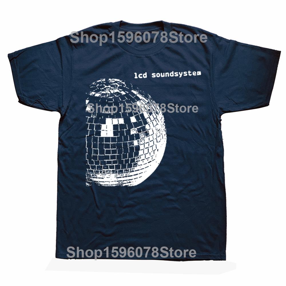 Funny 12 LCD Soundsystem Logo T Shirts Men Women Pure Cotton Humor Streetwear Tee Shirt Short Sleeve Unisex Loose Clothing