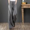 Pantaloni de Toamnă Subțiri Mărimi Mari Largi Slim cu Șnur Picior Lat Talie Elastică Bumbac In Versatili Pantaloni Lungi pentru Femei la Modă